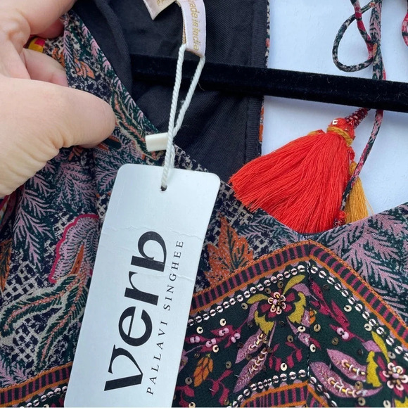 NWT Verb by Pallavi Singhee floral printed midi dress Sz Small - Picture 8 of 13